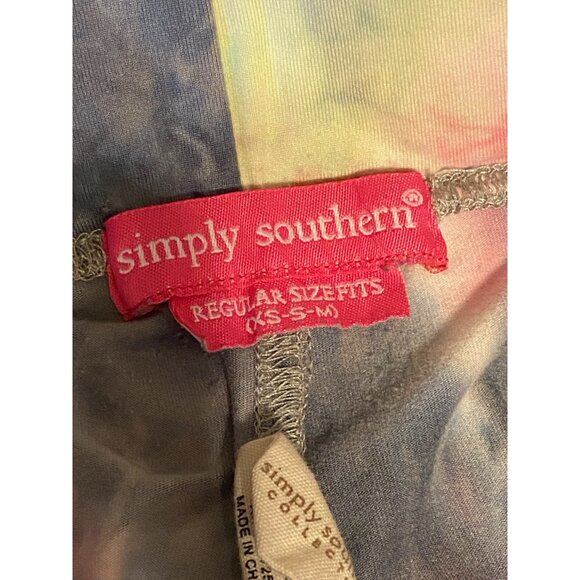 Simply Southern Tie-Dye Leggings XS/S-M Regular Fit Comfy Soft Multicolor Pastel - Picture 4 of 8